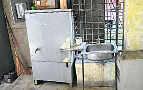 Water from this rusty water cooler, installed in the Botony Department, University of Jammu, poses grave risk to the health of students. 