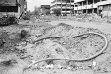The underground cables that are coming in the way of the overbridge at Sector 17 in Chandigarh. 