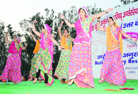  Students of the National Dairy Institute, Karnal, perform at the opening ceremony of the ICAR Inter-Institutional Staff Sports Tournament  2012 in Karnal.