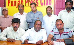 BSP leaders address a press conference in Jalandhar on Thursday.