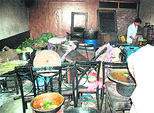Unhygienic conditions prevail in the kitchens of restaurants near GND University in Amritsar on Friday