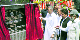 Chief Minister Omar Abdhullah inaugurates a power grid station at Chandak in Poonch district.