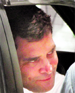 Congress General Secretary Rahul Gandhi leaves after an interaction with NSUI workers in Mumbai on Friday.