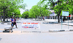 The Empire Store parking at Sector 17 is turned into a no-vehicle zone for Saturday as part of security measures ahead of the visit of the Chief Ministers of Haryana and Himachal Pradesh