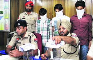 The accused in police custody in Jalandhar on Sunday