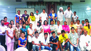 Participants at the workshop on soul realisation in Jalandhar on Sunday. 