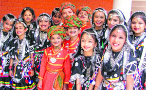 Students all smiles during the annual prize distribution function at KVM School in Ludhiana. 