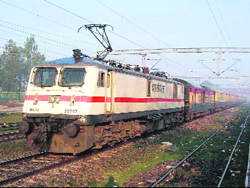 Shatabdi Express chugs towards Ludhiana.