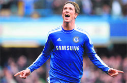 Chelseas Fernando Torres celebrates after scoring against QPR in London on Sunday. 