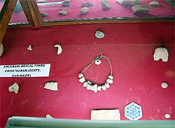 Pieces of earthen jewellery, including bead necklaces and hand-painted decorative items found in Marar (Faridkot district), are also on display at the museum
