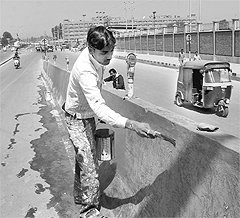 Srinagar is given a fresh coat of paint ahead of the Durbar arrival every summer. Local residents say they are ignored during the winter months. 