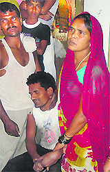 Family members of Rupak Thakur wail on his death as he was burnt alive in a cylinder blast in Karnal on Monday night. 