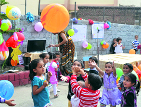 Tiny tots at DAV Centenary Public School in Mandi.