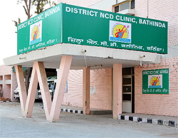A view of the District NCD Clinic being set up at Civil Hospital, Bathinda