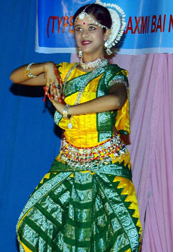 A child artiste performs at Sangeet Sandhya, a cultural event organised by the Central government officers' RWA in Laxmibai Nagar on Wednesday.