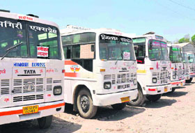 Buses belonging to the Garhwal Mandal Motor Union remained off road owing to a strike in Haridwar on Wednesday.