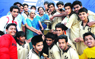 The Welham Boys School team that won the 8th S Kandhari Memorial Hockey Tournament in Dehradun on Wednesday.