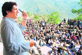 Minister of State for Haj and Auqaf Aijaz Ahmed Khan listens to public grievances at Arnas near Katra on Wednesday
