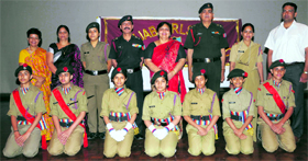 NCC cadets and staff of Kundan Vidya Mandir in Ludhiana.