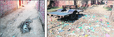 Unpaved streets at Guru Arjan Dev Nagar and Baba Deep Singh Nagar and garbage and electricity transformers lead to congestion on the Tarn Taran road in Amritsar.