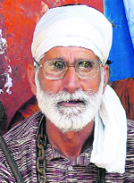 Vinod Sawhney at his protest site in Jammu