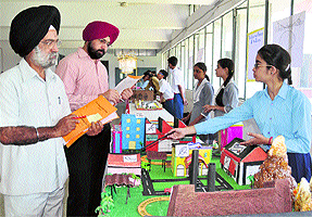 Students exhibit their models at Guru Nanak Public School, Sarabha Nagar, Ludhiana