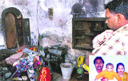 The charred belongings of the family in Rajpura.
