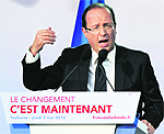 Presidential candidate of the France's Socialist Party Francois Hollande