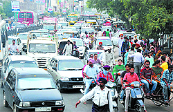 Hanuman Chowk, Fauji Chowk and the roads in front of the Civil Hospital were choked owing to the haphazard parking of vehicles by those appearing for the CTET exam in Bathinda on Saturday