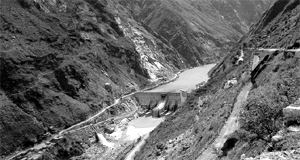 The Nathpa dam in Kinnaur district, from where the Sutlej is diverted into a 27-km tunnel till the power plant at Jhakri.