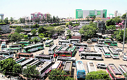 An overview of the general bus stand in Jammu