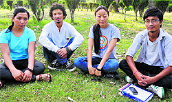 Members of the NGO Ladakh Volunteers Health Association, which provides medical and financial aid to patients, in University of Jammu
