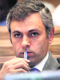 J& K CM Omar Abdullah at the meeting of Chief Ministers on the NCTC in New Delhi.