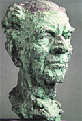 Portrait of Abanindranath Tagore by Ramkinkar Baij. Bronze; collection of the National Gallery of Modern Art
