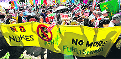 Anti-nuke activists protest in Tokyo on Saturday