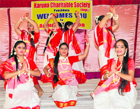 Students present a dance during the annual function at Sector 16, Panchkula, on Sunday. 