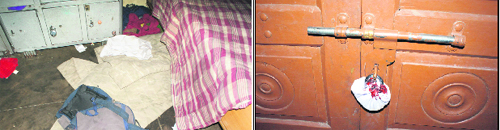 A room meant for children to sleep at Superna Ka Aangan in Gurgaon; and (right) the sealed office of the shelter home.