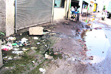 Overflowing drains deteriorate the condition of Shah Sikander road situated in Ward number 4.