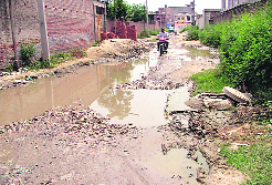 The main road that leads to Gahlewal in Ward No. 4.
