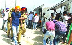 The crew of Punjabi film 'Sada Haq' at the Central Jail in Jalandhar.
