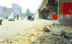The rough patch of the road near the ISBT.