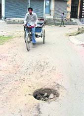 An open manhole in the colony.