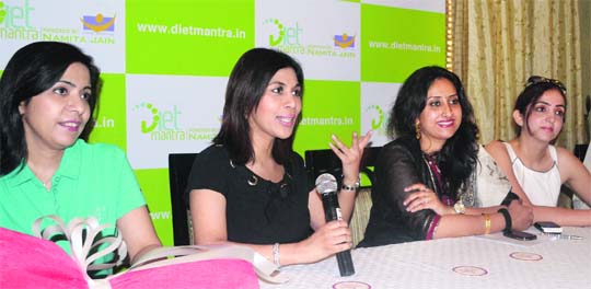 Nimita Jain at a press conference in Ludhiana.