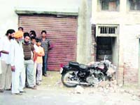 The accident site near Halwara village on the Ludhiana-Raikot road on Monday