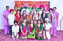 Winners of solo song competition all smiles at Sri Harkrishan Sahib Public Senior Secondary School in Ludhiana on Monday.