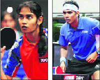 K Shamini (L) and A Sharath Kamal are among Indias top table tennis players and had missed out on a chance to qualify for the Olympics earlier.