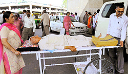 Ram Krishan being taken home