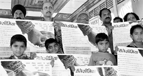 Thalassemic children during a campaign in Shimla on Tuesday.