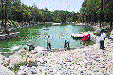 A half-complete lake inside the park