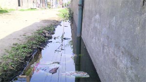 An open drain at Puneet Nagar.